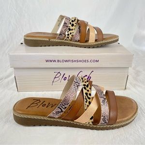 Blowfish Malibu Orrah Animal Print Strappy Sandals Women’s Size 10